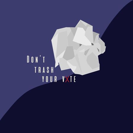 Crumpled paper image. Dont trahs your vote message - Vectorのイラスト素材