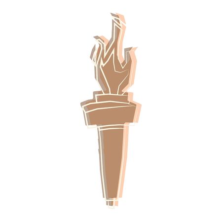 Isolated torch icon oover a white background - Vectorのイラスト素材