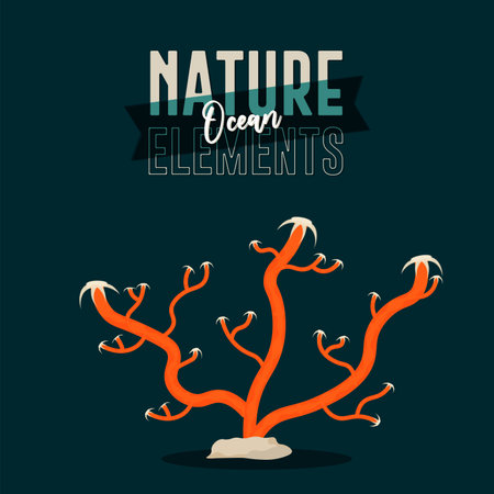 Coral orange nature ocenasのイラスト素材