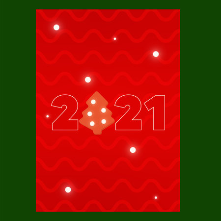Christmas 2021 poster party illustrationのイラスト素材