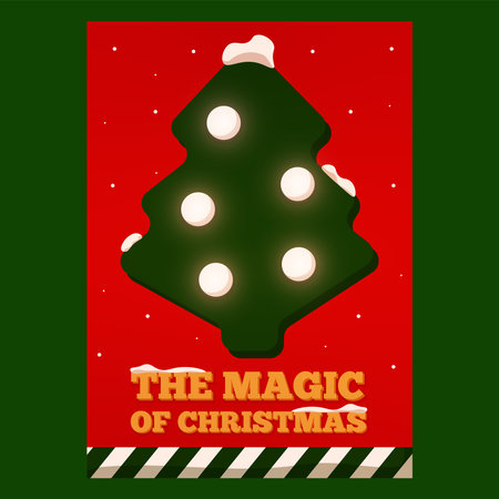 Magic Christmas poster illustrationのイラスト素材