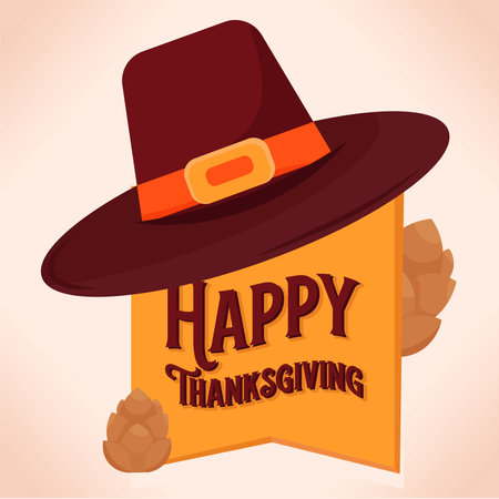 Happy thanksgiving hat day illustrationのイラスト素材