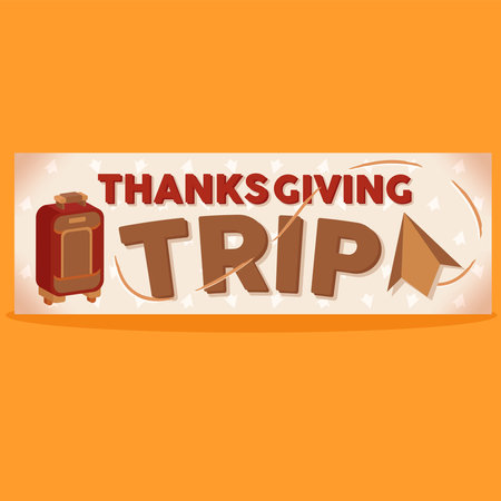Trip Thanksgiving banner illustrationのイラスト素材