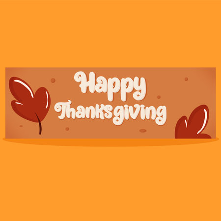 Happy Thanksgiving banner illustrationのイラスト素材