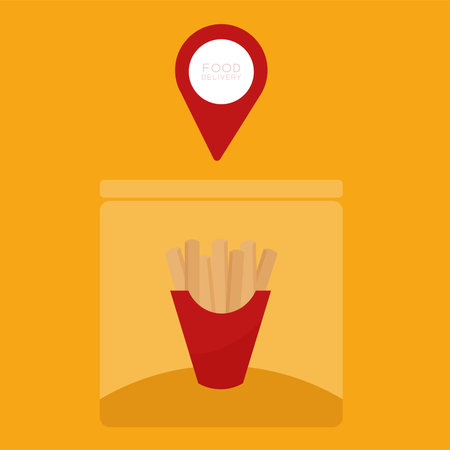 Location delivery orangeのイラスト素材