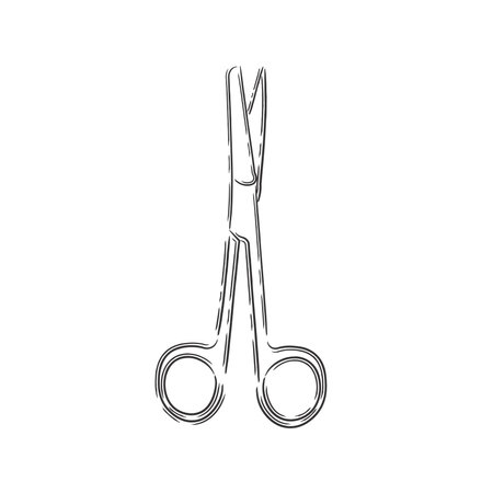 Isolated scissors medicines drawのイラスト素材