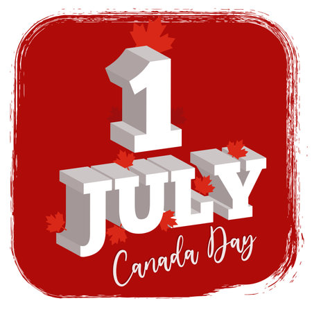 Isolated 1st july redのイラスト素材