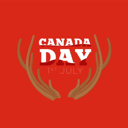 Reindeer canada day redのイラスト素材