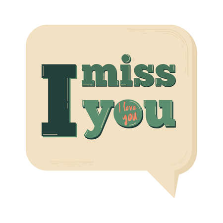 Isolated I miss you message icon- Vectorのイラスト素材