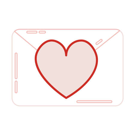 Isolated letter heart love romantic icon - Vectorのイラスト素材