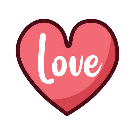 Isolated sweet heart draw love romantic icon - Vectorのイラスト素材