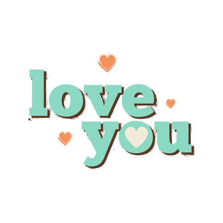 Isolated love you lyric green romantic icon - Vectorのイラスト素材