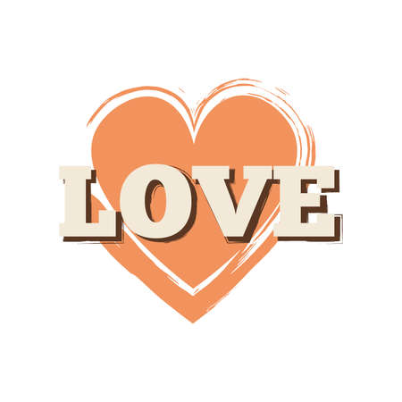 Isolated sweet orange love you romantic icon - Vectorのイラスト素材