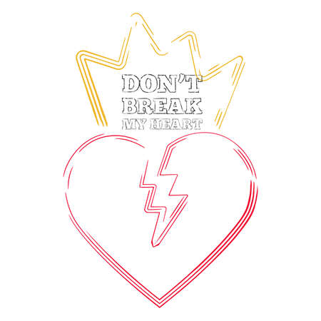 Isolated dont break heart love you romantic icon - Vectorのイラスト素材