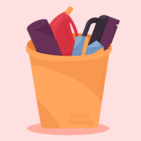 Isolated bucket cleaning articles hygiene equipment - Vectorのイラスト素材