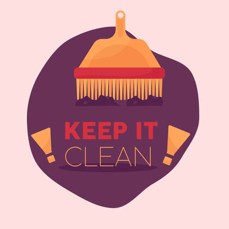 Isolated broom cleaning articles hygiene equipment - Vectorのイラスト素材