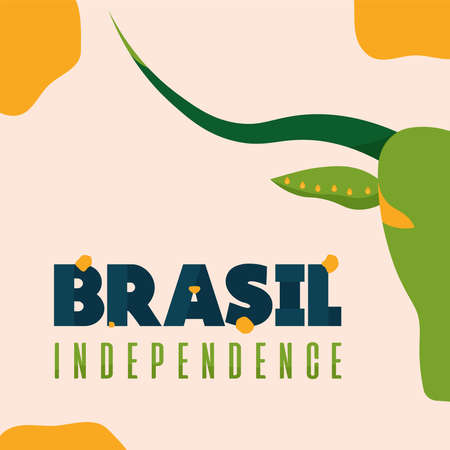 Brasil independence pictue ox blue background tribal icon- Vectorのイラスト素材