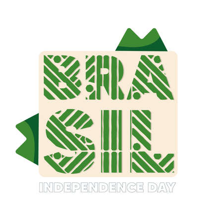 Brasil independence lyrics white background tribal icon- Vectorのイラスト素材