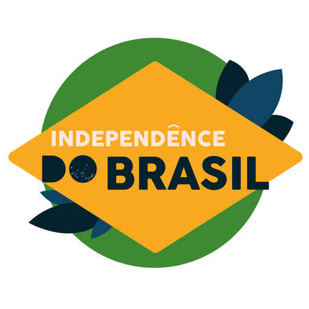 Brasil independence figure colors white background tribal icon- Vectorのイラスト素材