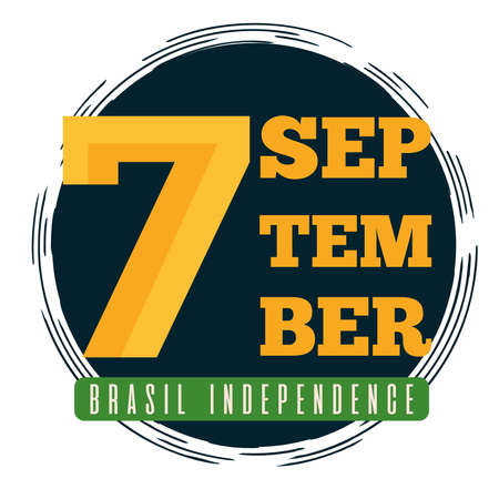 Brasil independence september white background tribal icon- Vectorのイラスト素材