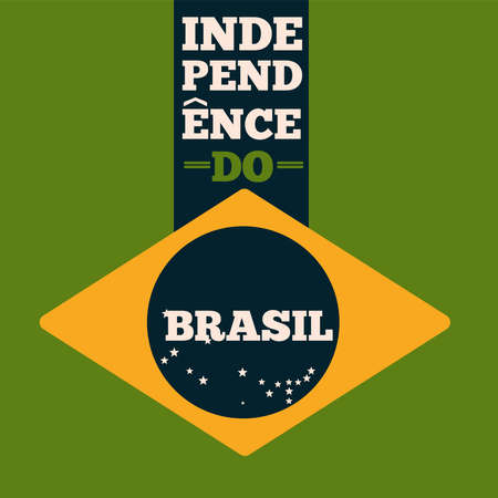 Brasil independence flag background tribal icon- Vectorのイラスト素材