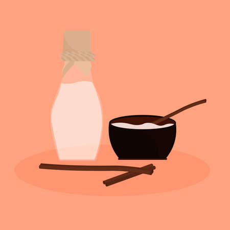 Sand and salt articles spa in dark background relax icon- Vectorのイラスト素材