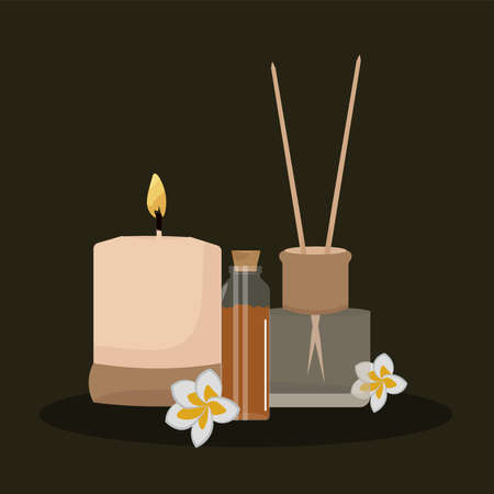 Flavoring of articles spa in dark background relax icon- Vectorのイラスト素材