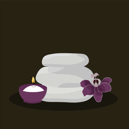 Soaps articles spa in dark background relax icon- Vectorのイラスト素材