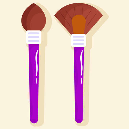 Isolated brush purple school tools icons - Vectorのイラスト素材