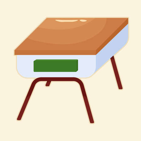 Isolated desk wood school tools icons - Vectorのイラスト素材