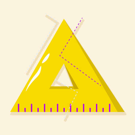 Isolated ruler yellow school tools icons - Vectorのイラスト素材