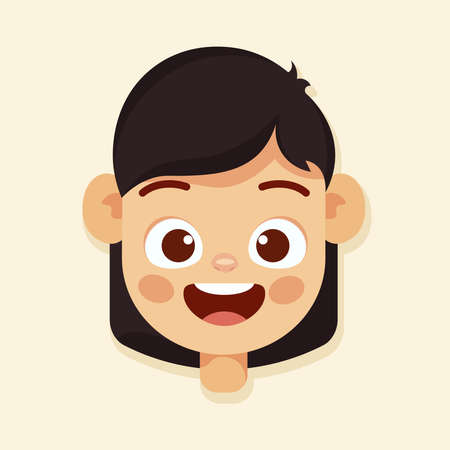 Isolated girl children school tools icons - Vectorのイラスト素材