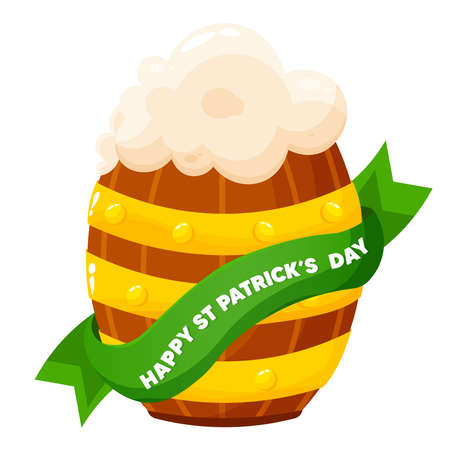 Isolated beer wood saint patricks day ireland icon- Vectorのイラスト素材