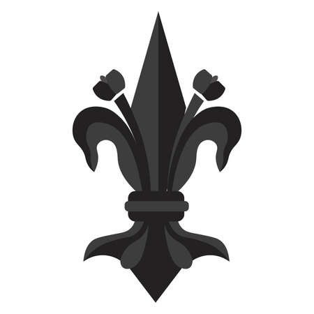 Isolated fleur de lis royal black elegant emblem icon - Vectorのイラスト素材