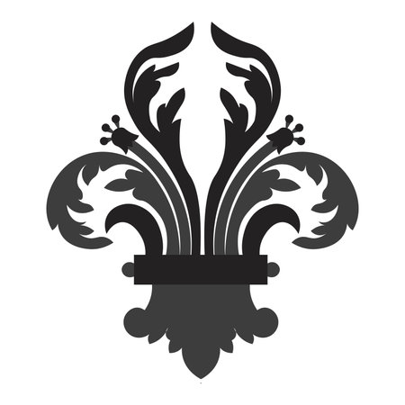 Isolated fleur de lis insignia black elegant emblem icon - Vectorのイラスト素材