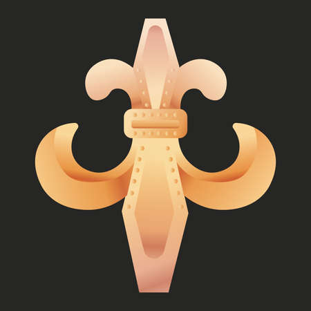 fleur de lis black gold elegant emblem icon - Vectorのイラスト素材