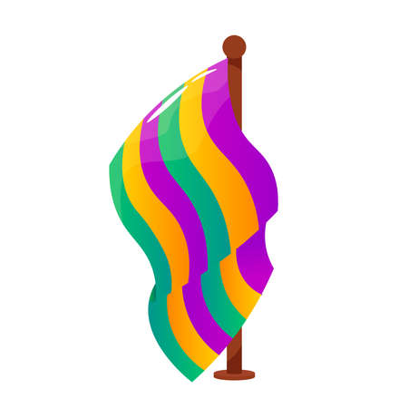 Isolated flag colors mardi grass venice festival icon- Vectorのイラスト素材