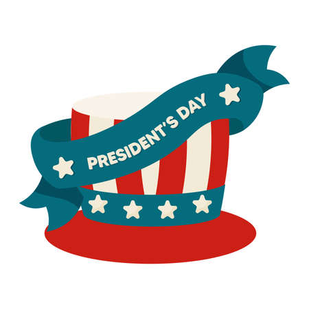 Isolated flag USA hat presidents day american presidents USA icon- Vectorのイラスト素材