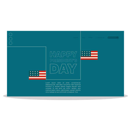 Isolated blue postal presidents day american presidents USA icon- Vectorのイラスト素材
