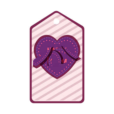 Isolated Valentines day ticket purple letter love poster icon- Vectorのイラスト素材