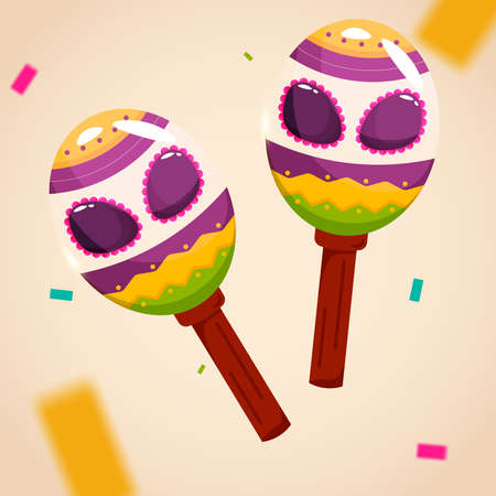 Beige figure music cinco de mayo mexican national day illustration vector