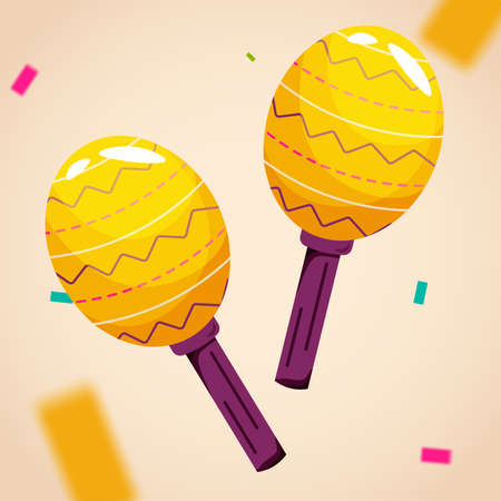 Beige figure yellow music cinco de mayo mexican national day illustration vectorのイラスト素材