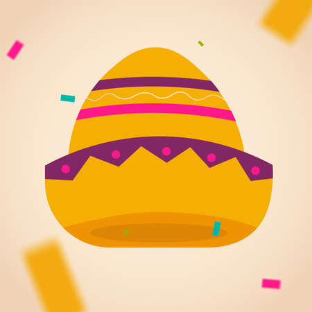 Beige figure yellow hat cinco de mayo mexican national day illustration vectorのイラスト素材