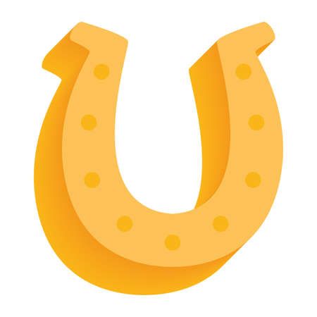 Isolated golden horseshoe icon flat design Vectorのイラスト素材