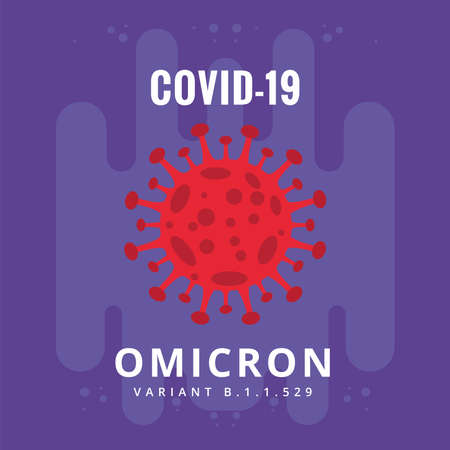 Colored covid poster omnicron variant Vectorのイラスト素材