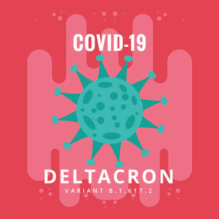 Colored covid poster deltacron variant Vectorのイラスト素材