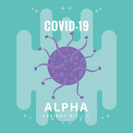 Colored covid poster alpha variant Vectorのイラスト素材