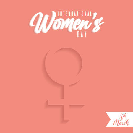 Women day card with gender symbol female Vectorのイラスト素材
