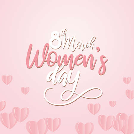 Women day card Floral hearts background Vectorのイラスト素材