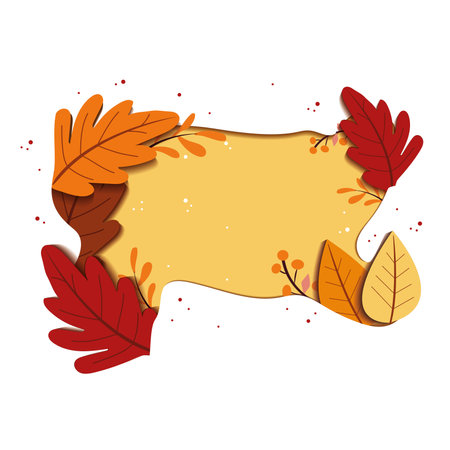 Empty autumn lettering with fall leaves Vectorのイラスト素材